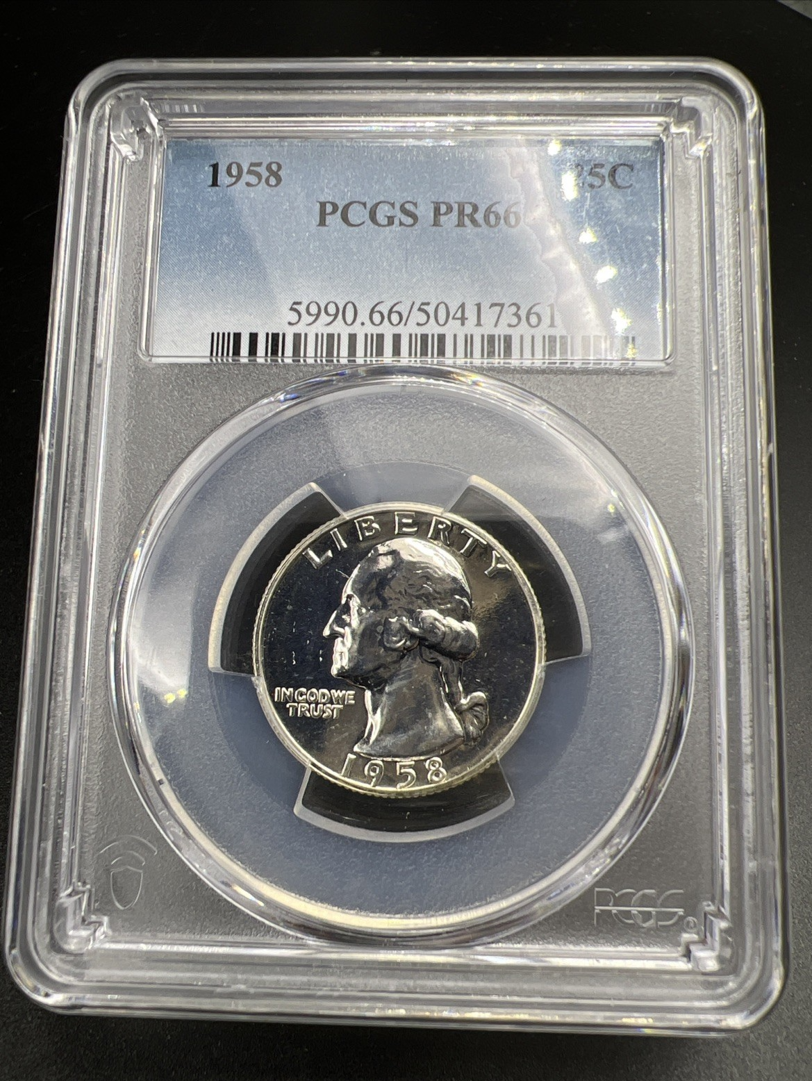 1958 25c Washington Silver Quarter Coin PR66 #61 PCGS