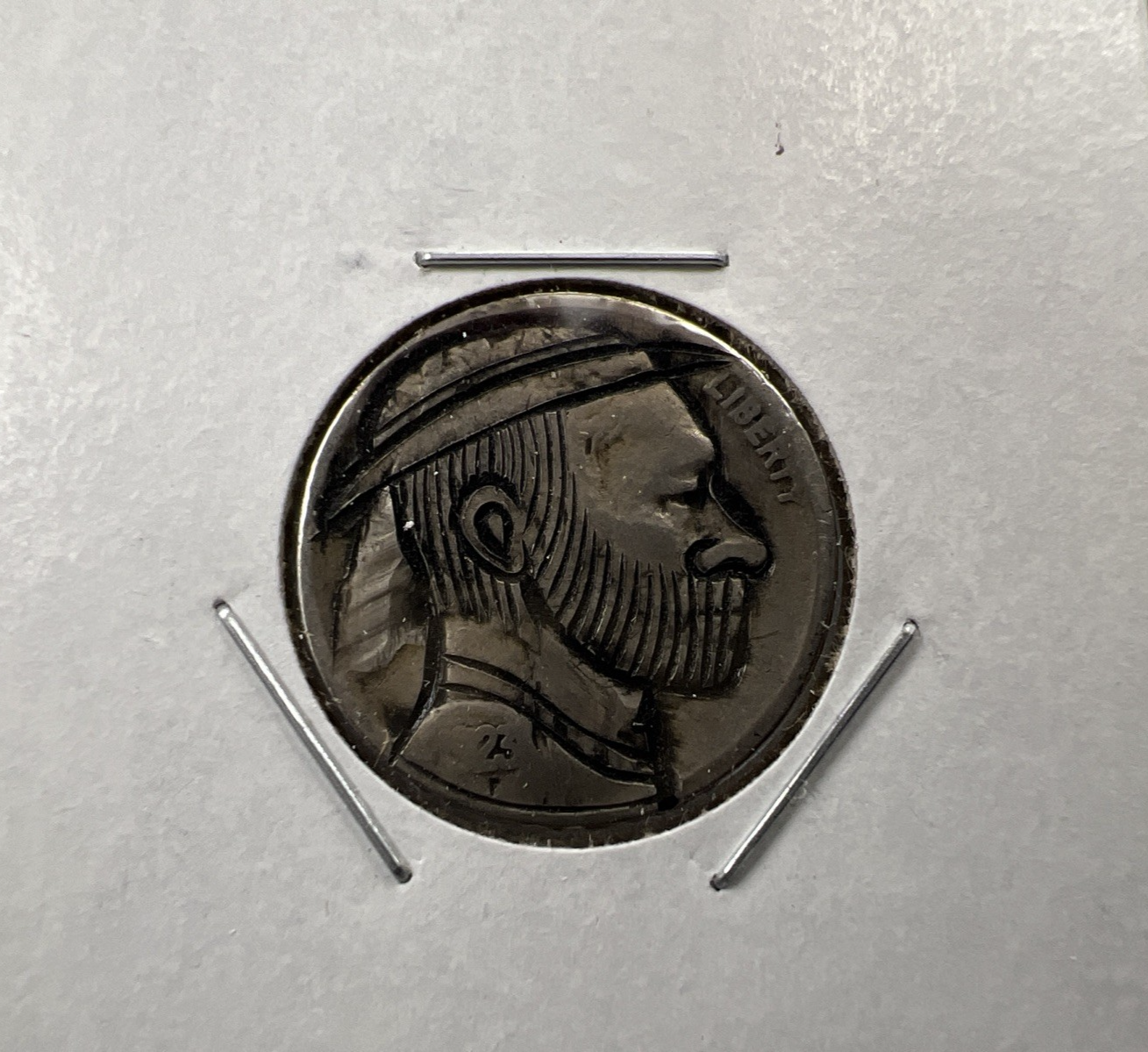 Hobo Buffalo Nickel Coin Modern Carving SKU#EE