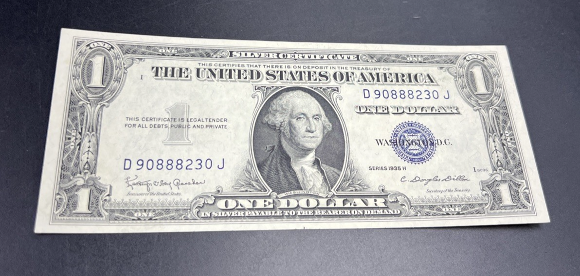 1935 H $1 One Dollar US Silver Certificate CH VF Neat Serial #88