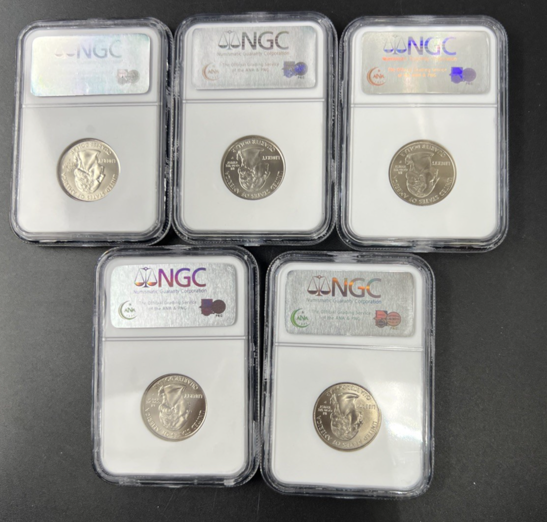 2005 P Complete 5 Coin State Quarter Set NGC MS67 SMS