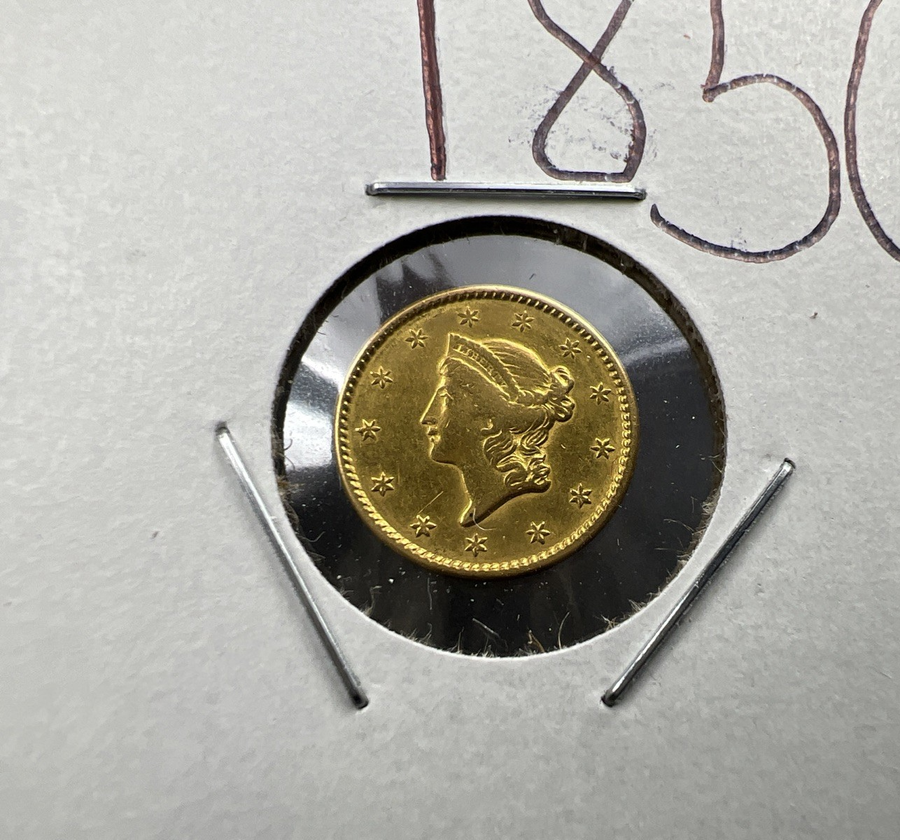 1850 Liberty Head Type I Gold Dollar $1 Choice VF Very Fine Circ
