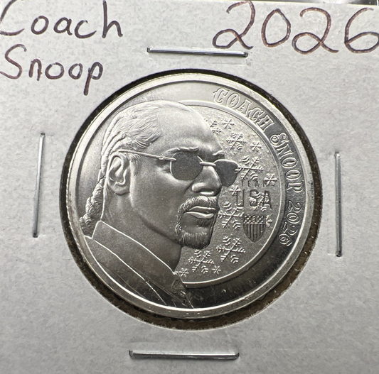 2026 1/2 Oz Silver Coach Snoop US Olympics Coin Uncirculated