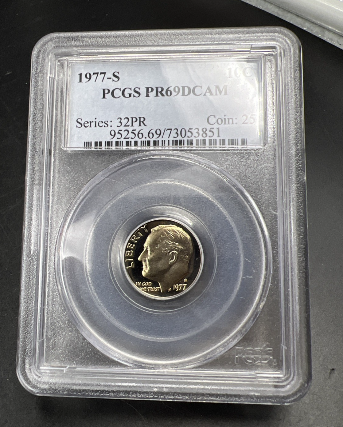 1977 S 10c Roosevelt Copper Nickel Dime Coin PCGS PR69 DCAM #851