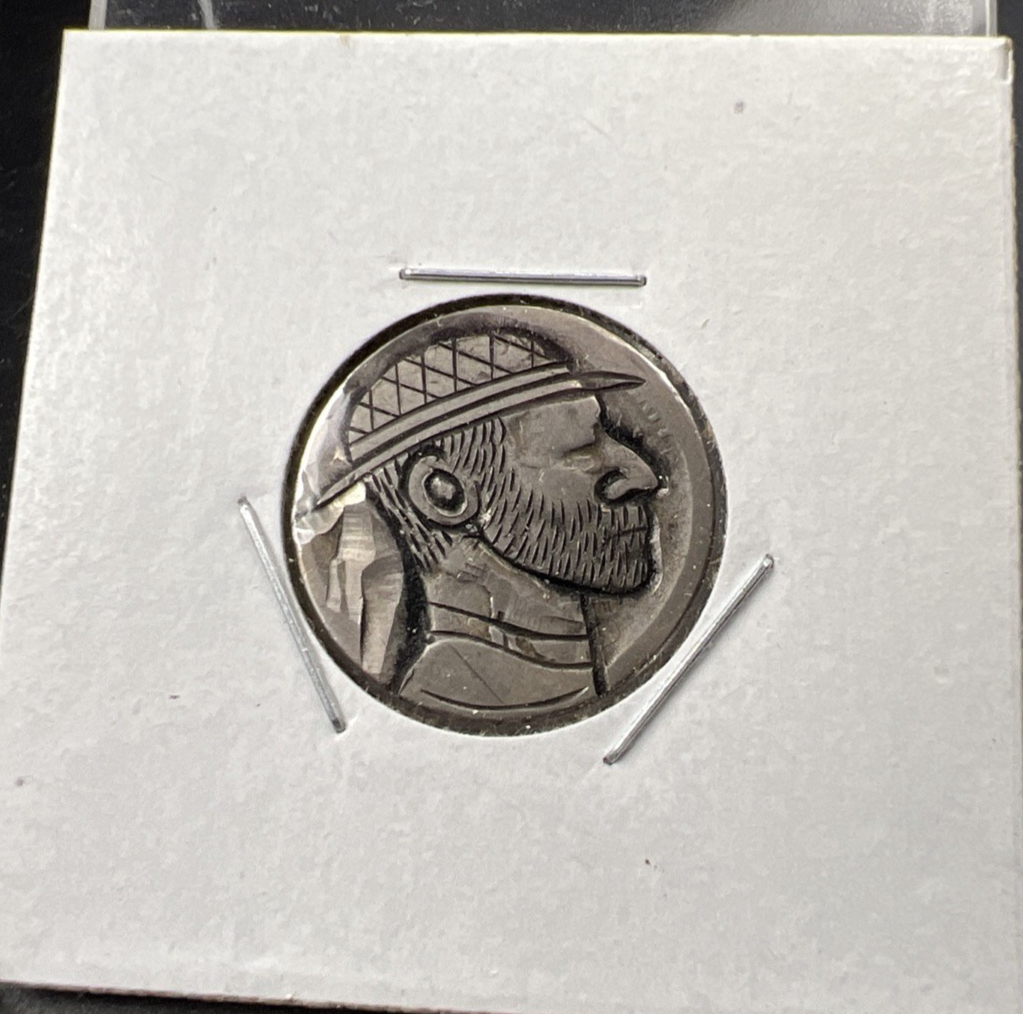 Hobo Buffalo Nickel Coin Modern Carving SKU#AA