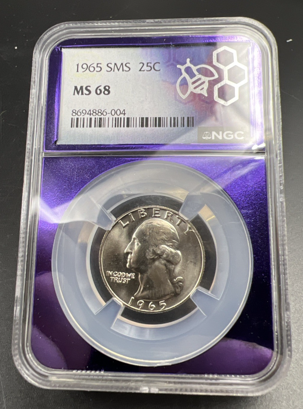 1965 25c SMS Washington Copper Nickel Quarter MS68 NGC