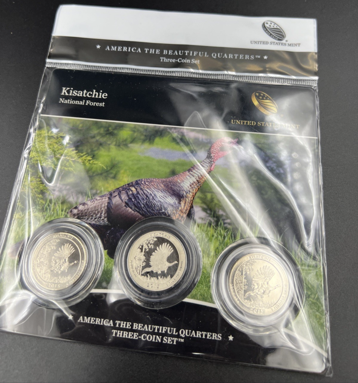 2015 Kisatchie Forrest 3 Coin P D S US Mint ATB Set