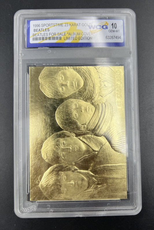 1996 Beatles Album Cover Gold Plated Collectors card in WCG case