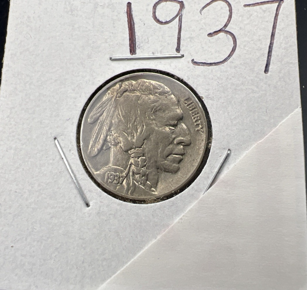 1937 P 5c Buffalo Nickel Coin Choice EF XF Extra Fine Circulated