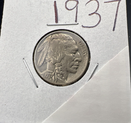 1937 P 5c Buffalo Nickel Coin Choice EF XF Extra Fine Circulated