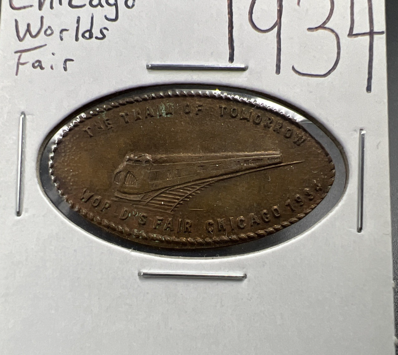 1934 Chicago World's Fair Elongated Cent The Train of Tomorrow XF EF Extra Fine