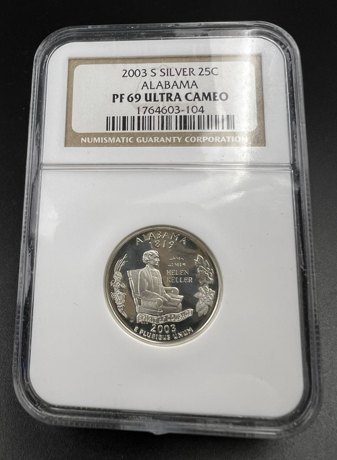 2003 S 25c Alabama State Statehood Quarter Silver PF69 UCAM NGC #104