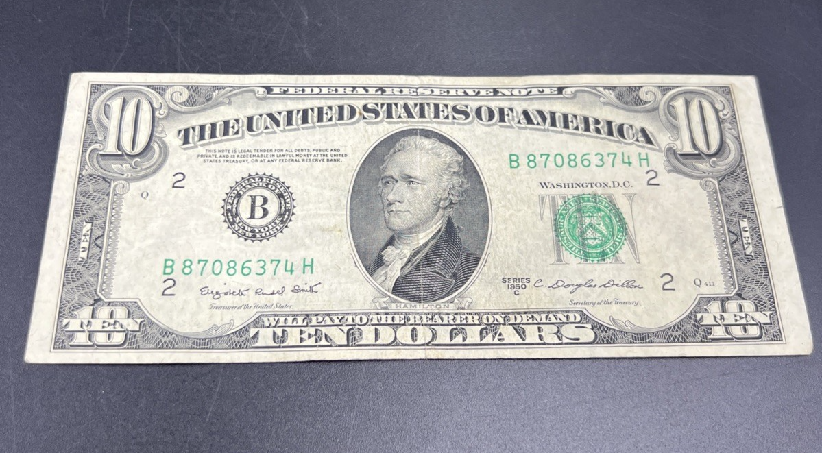 1950 C $10 FRN Ten Dollar Federal Reserve Note New York District Fine Circ #74