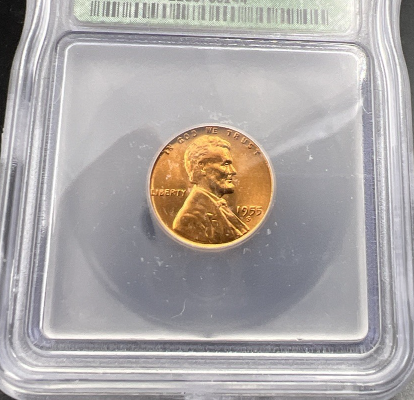 1955 S Lincoln Wheat Cent Penny Coin ICG MS67 RD #244