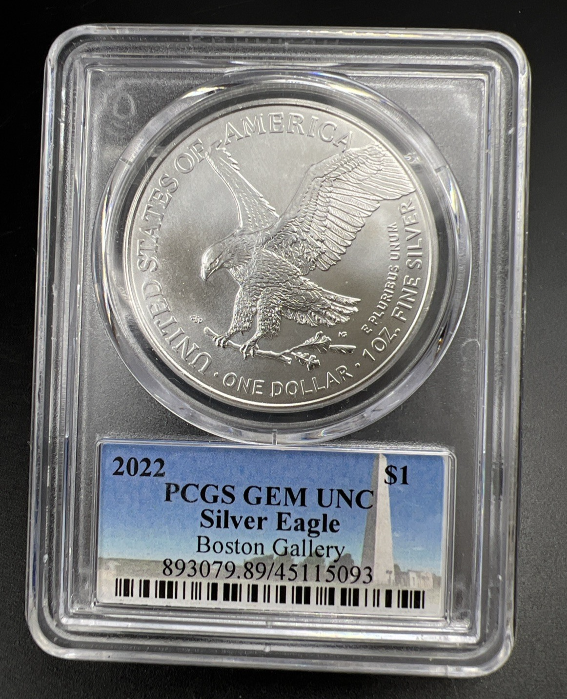 2022 ASE American Silver Eagle David Bowers Signature Boston Gallery PCGS