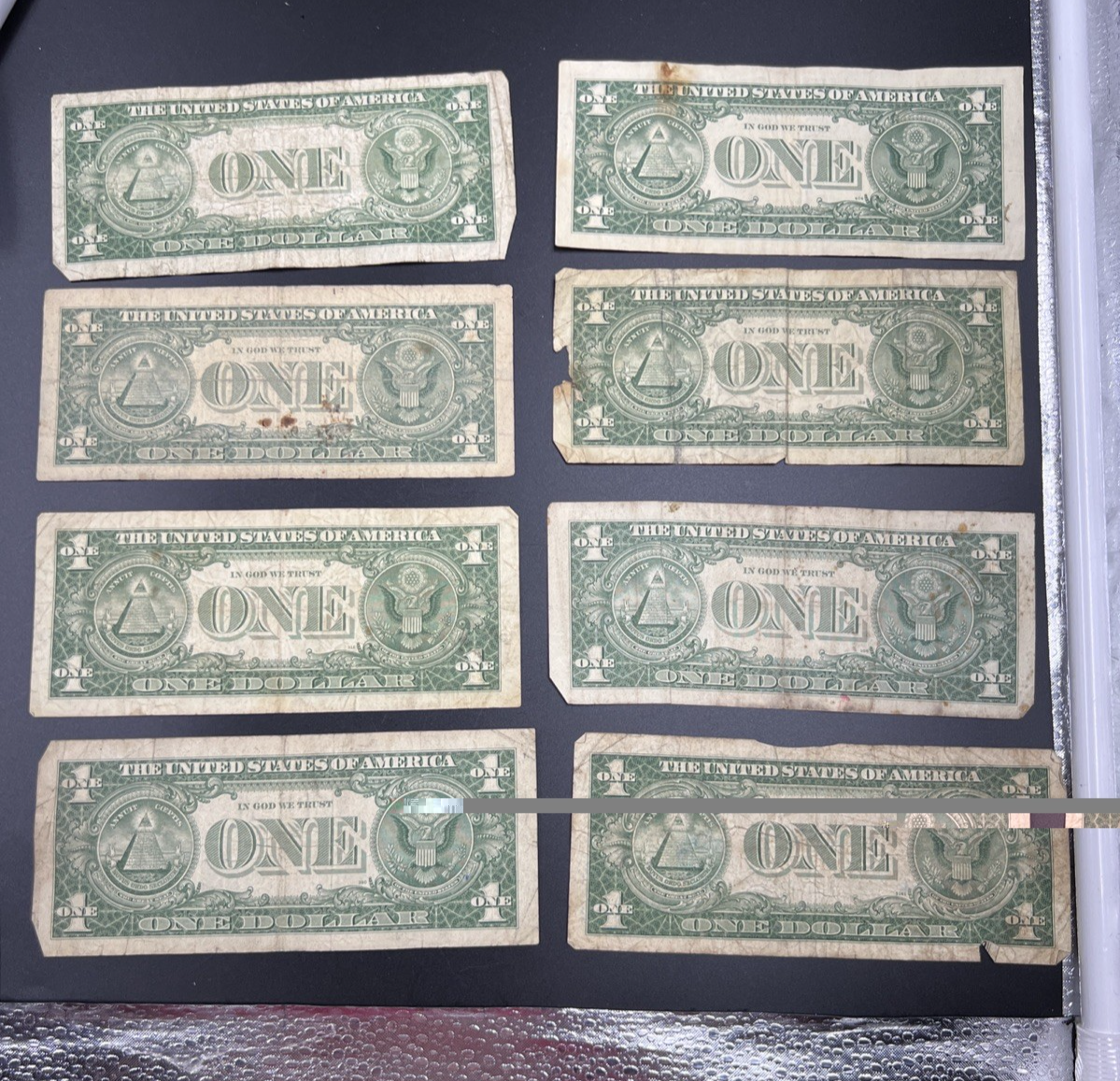 Lot of 8 VERY CIRC 1957 1935 $1 Dollar Silver Certificate Blue Seal Notes #42