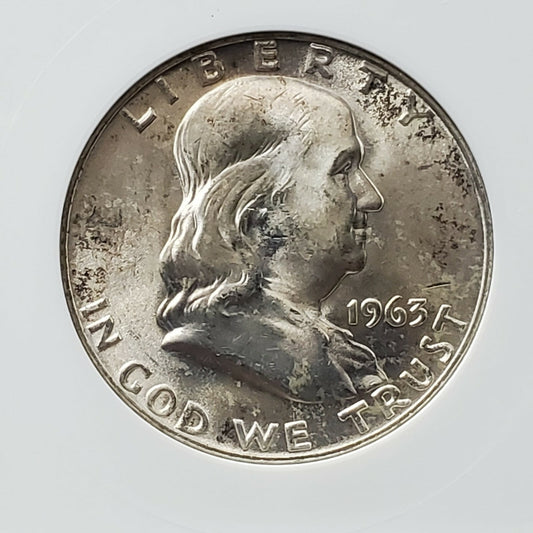 1963 D Franklin 50c ANACS MS64 FBL Full Bell Line DDO Double Die Variety WOW