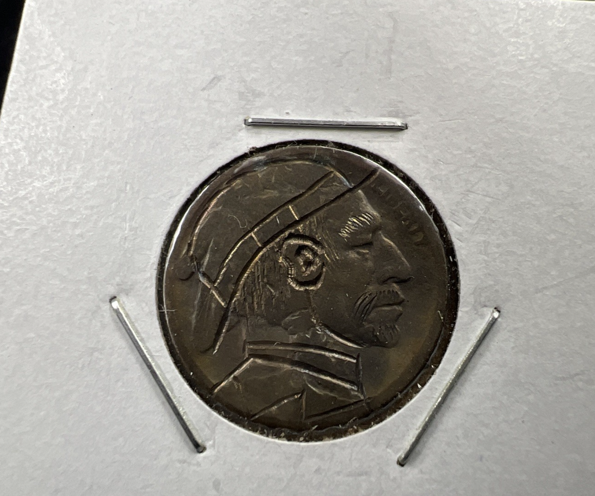 Hobo Buffalo Nickel Coin Modern Carving SKU#A1