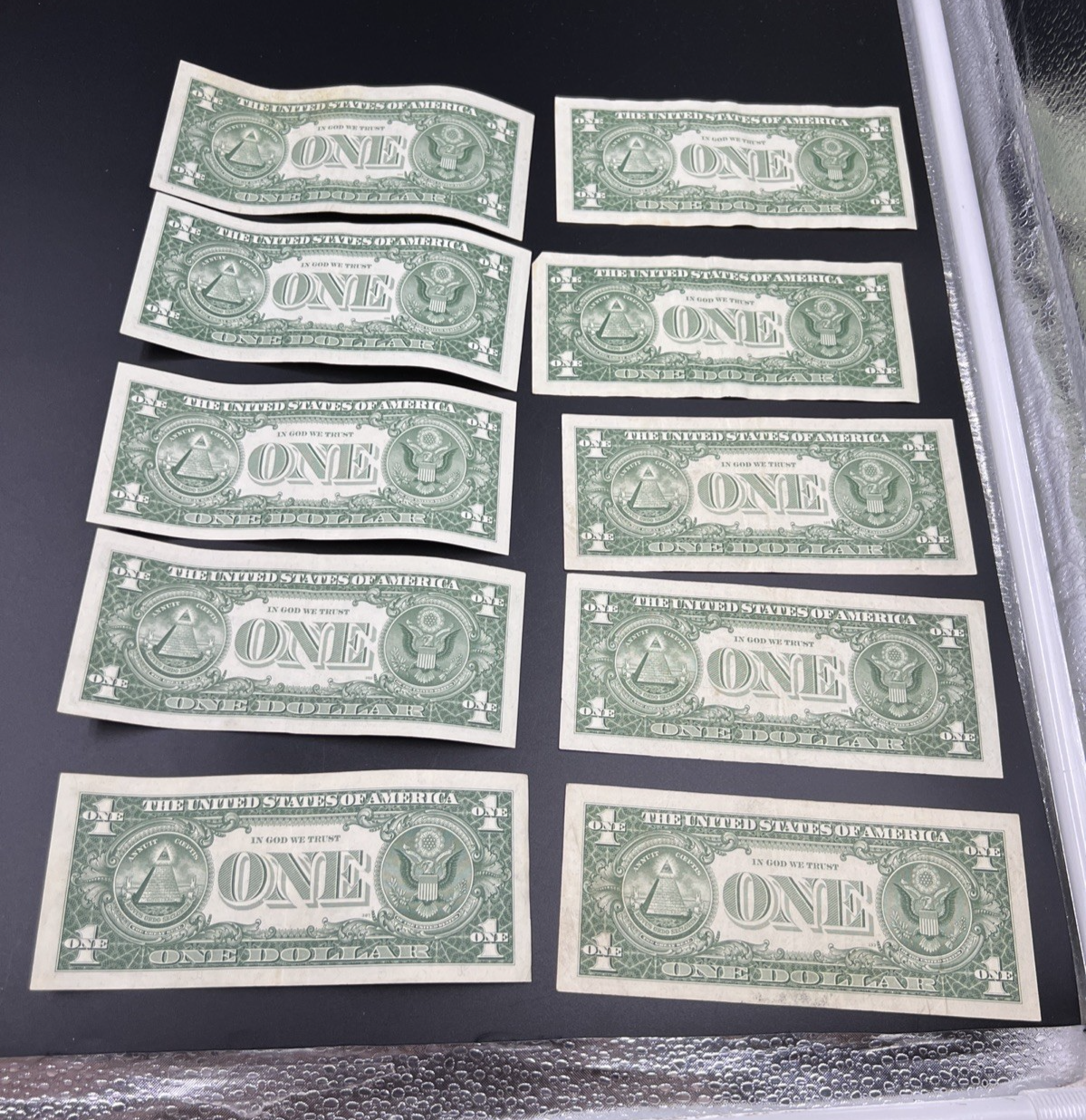 Lot of 10 1957 $1 Dollar Silver Certificate Blue Seal Notes Very Fine VF Circ #2