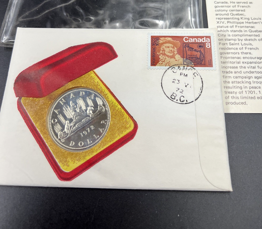 1972 $1 Canada Copper Nickel Canoe Dollar Gem UNC in Postcard