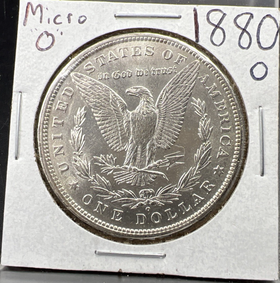 1880 O Micro o Morgan Silver Dollar Coin CH AU About UNC SK#A