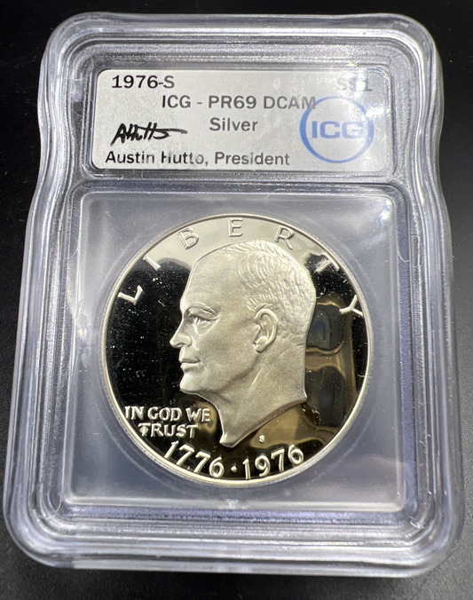 1976 $1 Ike Eisenhower 40% silver Dollar Coin ICG PR69 DCAM #330