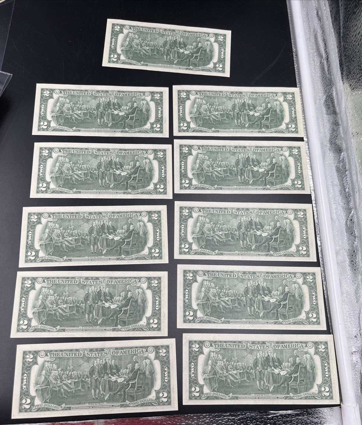 11 Consecutive 1976 FRN Two Dollar Bicentennial Bills UNC Atlanta District #37
