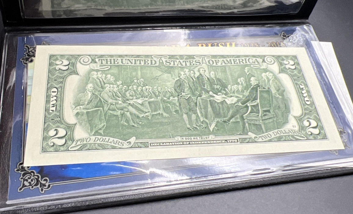 Barbara Bush Colorized 2013 2 Two Dollar Federal Reserve Note Unc #87