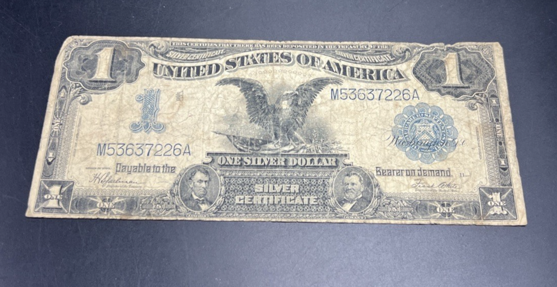 1899 $1 Black Eagle Silver Certificate G Details Very Circ Speelman White #226