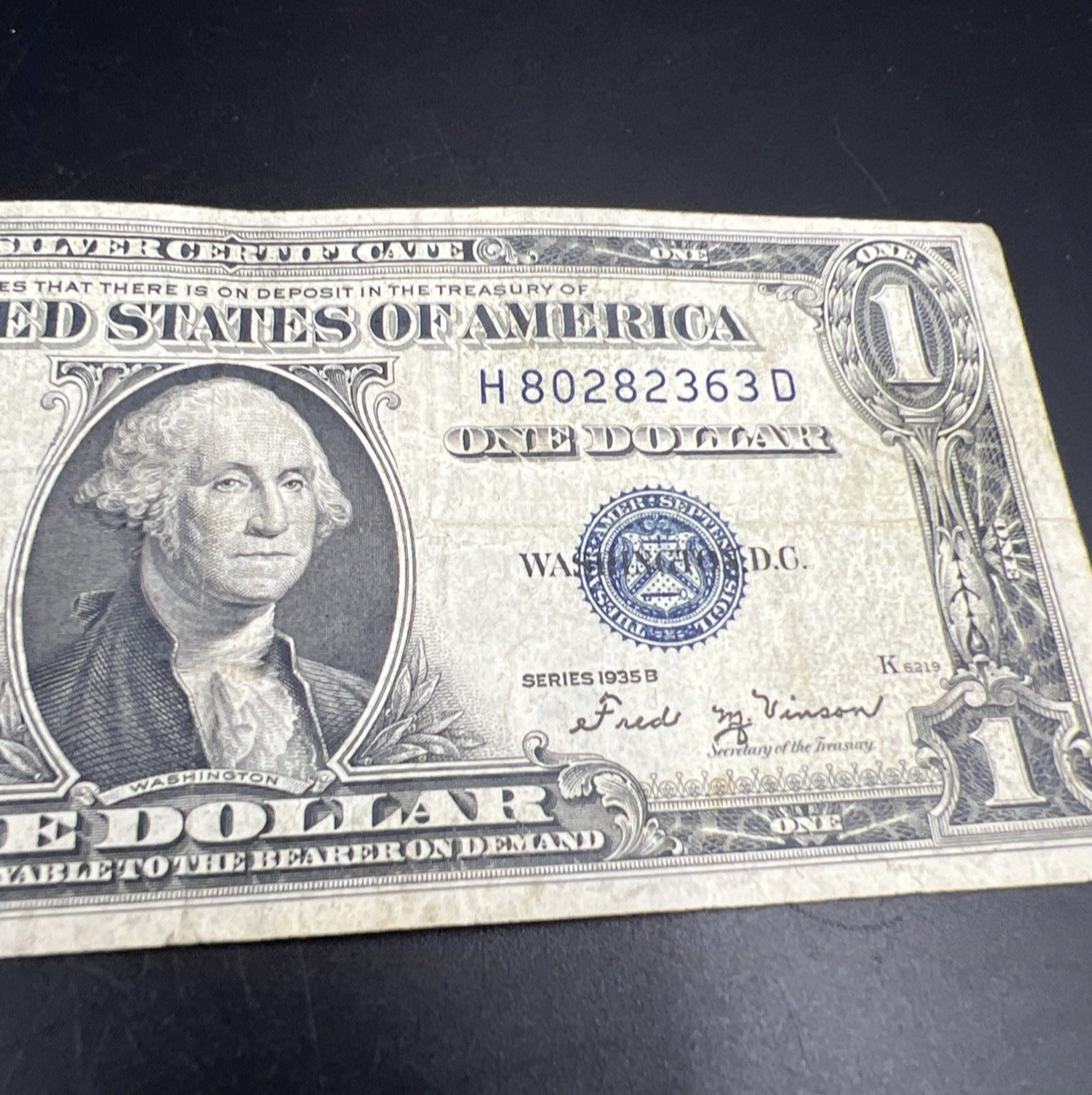 1935 B $1 US Silver Certificate CH VG Circ #63