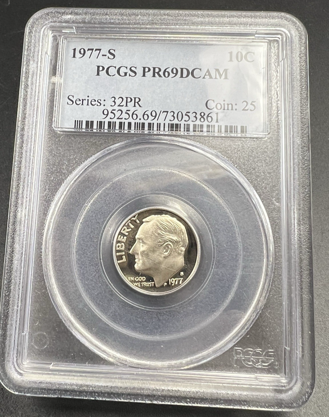 1977 S 10c Roosevelt Copper Nickel Dime Coin PCGS PR69 DCAM #861