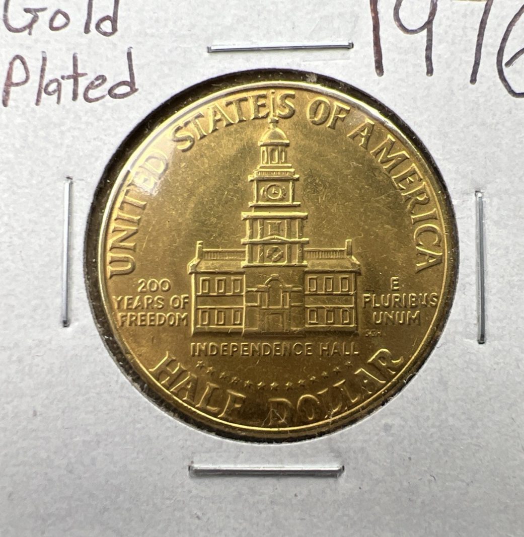 Goldenized 1976 50c Bicentennial Kennedy Half Dollar Circ