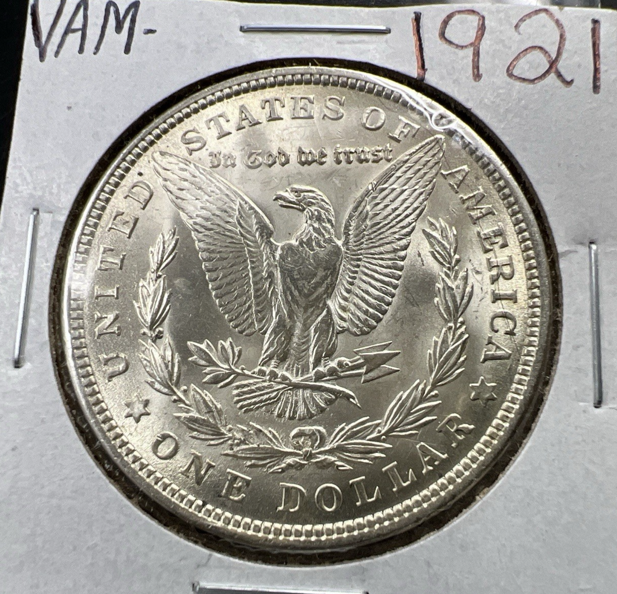 1921 P $1 Morgan Silver Dollar Coin CH BU Rusty Die Vam Variety