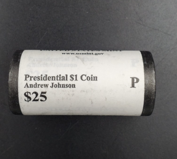 2011 P Andrew Johnson Presidential Dollar US Mint BU Roll 25 Coins Unc