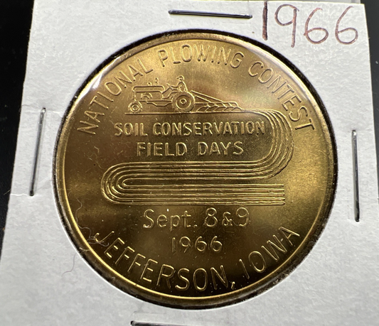 1966 Iowa National Plowing Contest Medal CH BU UNC