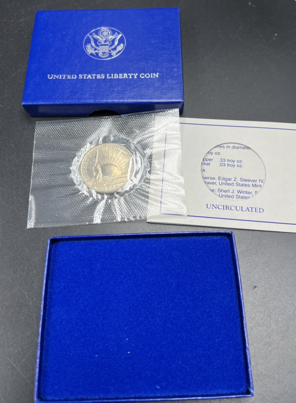 1986 D 50c Statue of Liberty Commemorative Copper Nickel Half Dollar Coin BU OGP