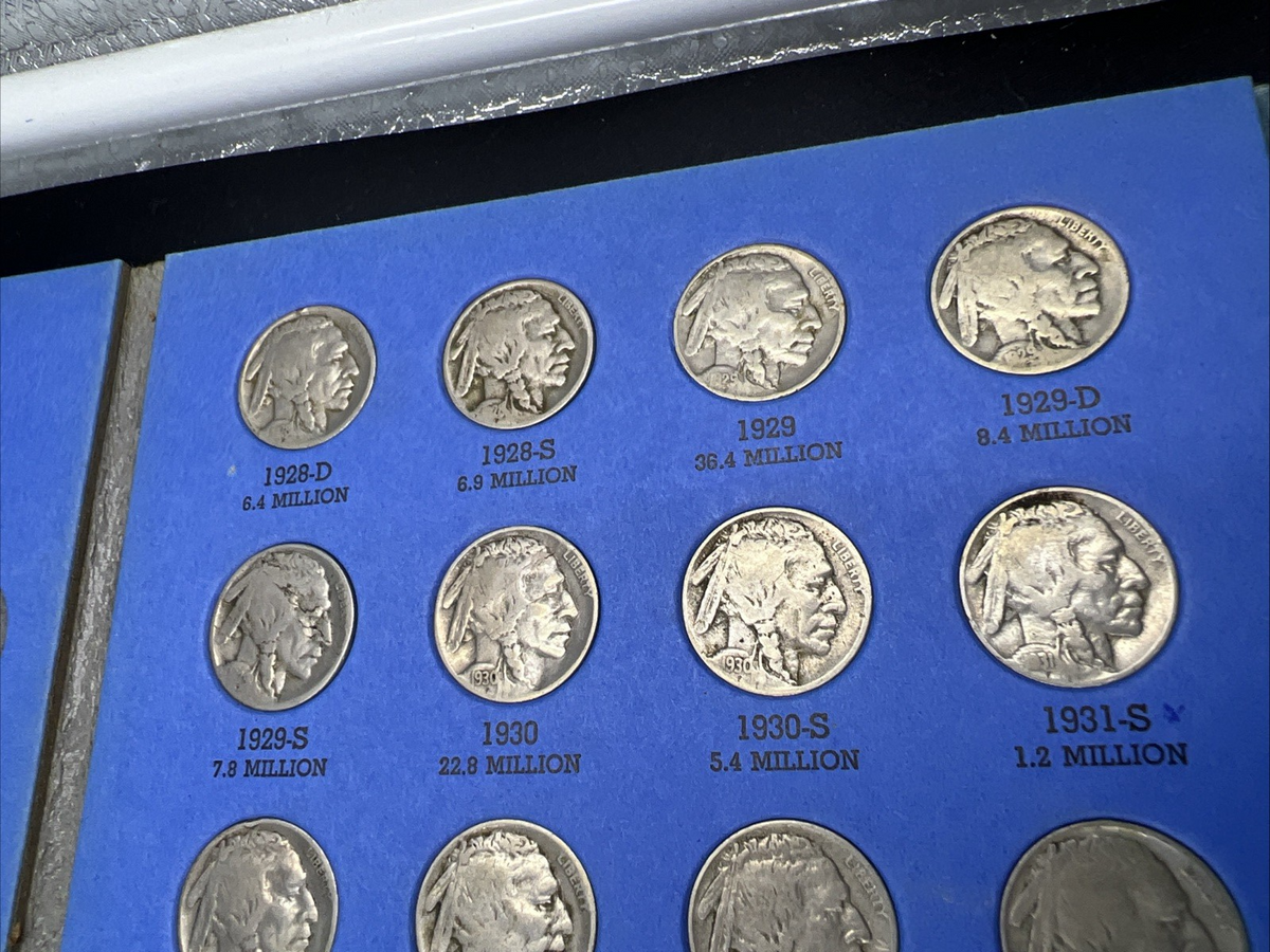 1928 D - 1938 D Buffalo Indian Head Nickel 20 Coin Circ Starter Set in Folder