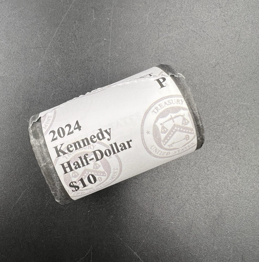 U.S. Mint Wrapped 2024 P 50c Kennedy Half Dollar 20 coin Roll BU