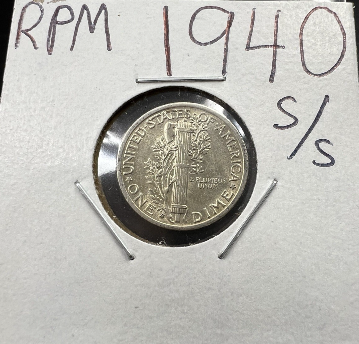1940 S Mercury Silver Dime S / S FS-501 RPM Variety AU About UNC
