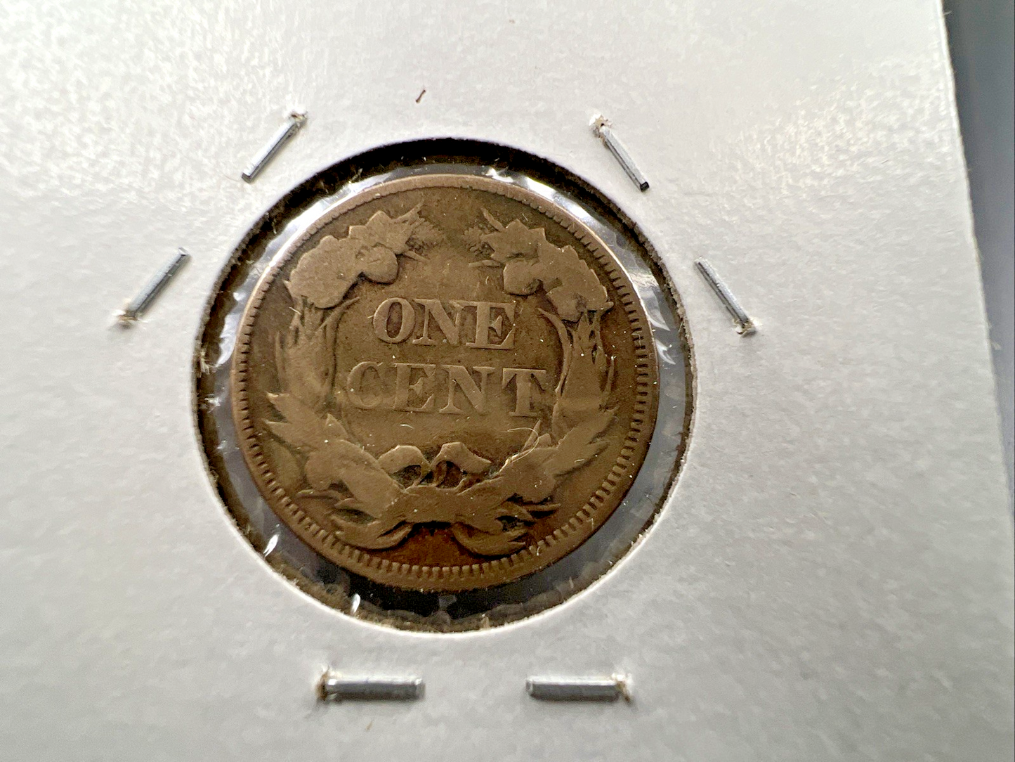 1857 1c Flying Eagle 1c FS-402 Clashed with Seated Half Variety VG Very Good