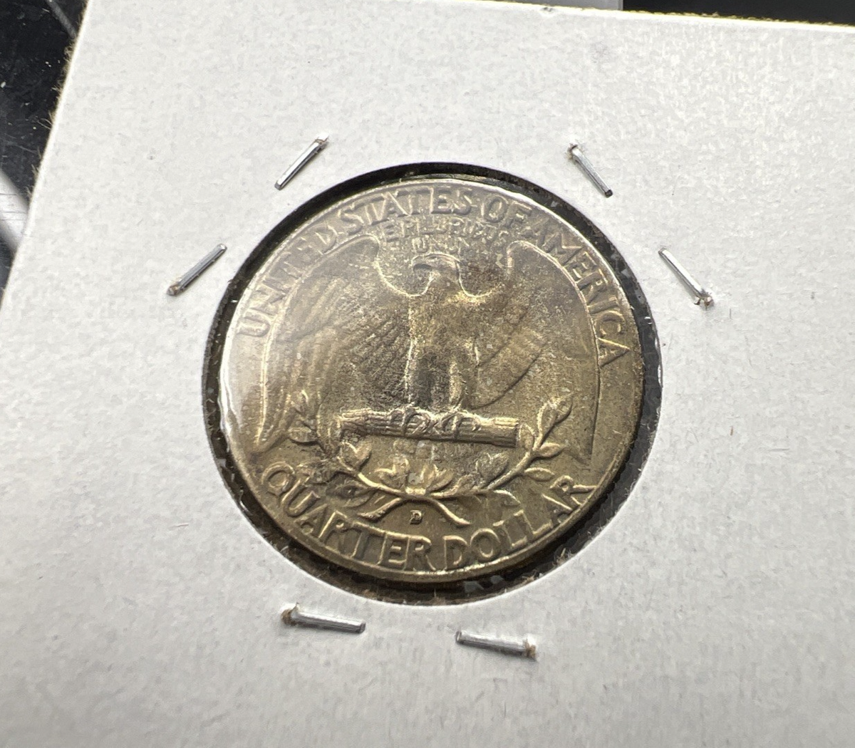 1964 D 25c Washington Silver Quarter Coin BU UNC Neat Toning Toner #a