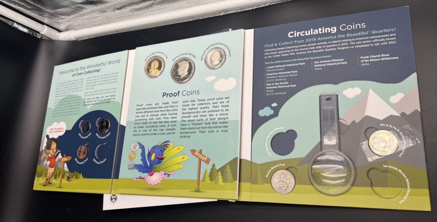 2019 Coin Starter & Activity US Mint Booklet with Proof & Circulating Coins #a