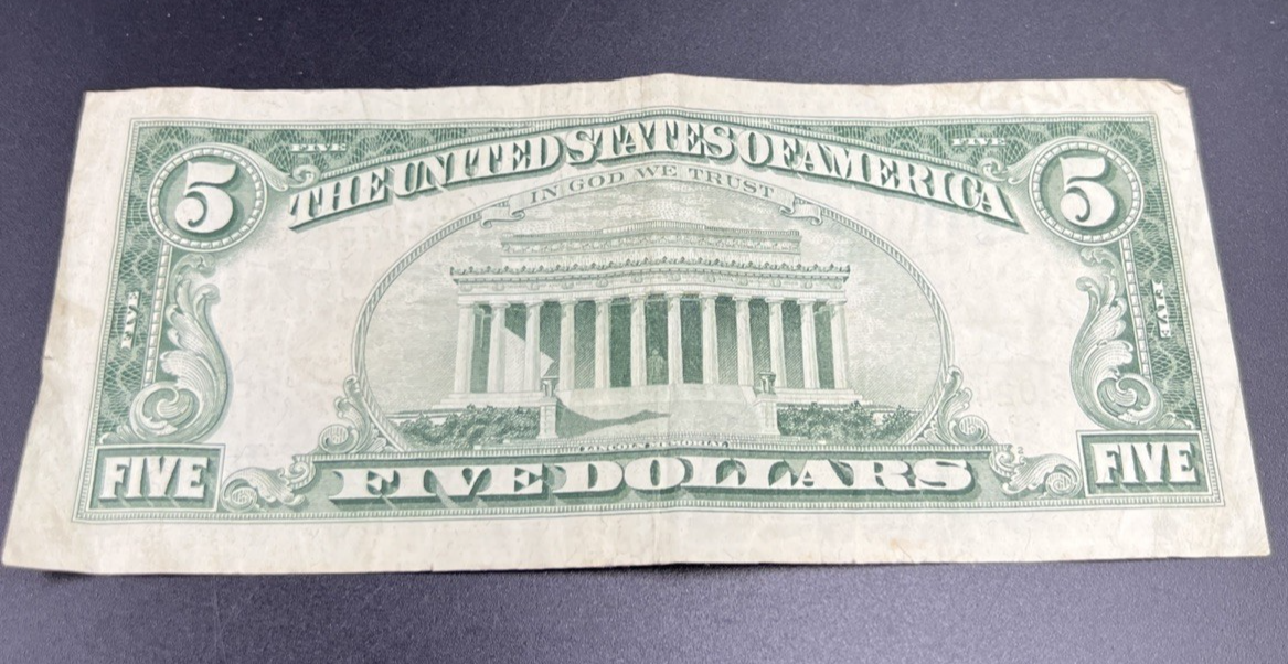 1963 $5 * Star Five Dollar USN United States Note Fine Circ #639