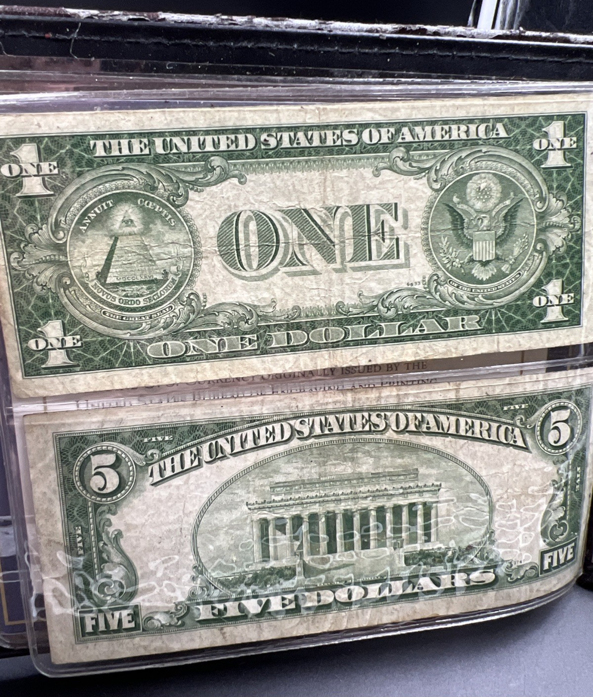 Silver Certificate Collector's Lot 1935 $1 1934 $5 US Circ Notes in Used Folder