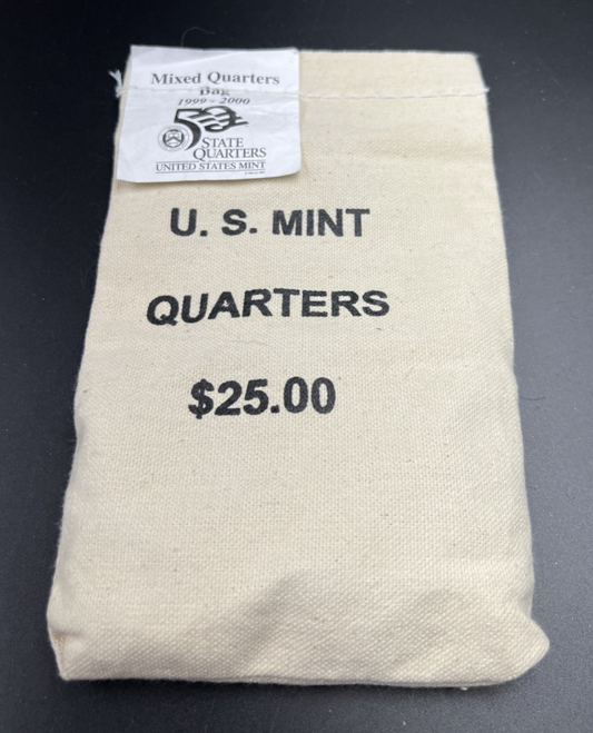 U.S. Mint Bag of 100 1999-2000 Mixed State Statehood Quarters BU UNC sk#c3