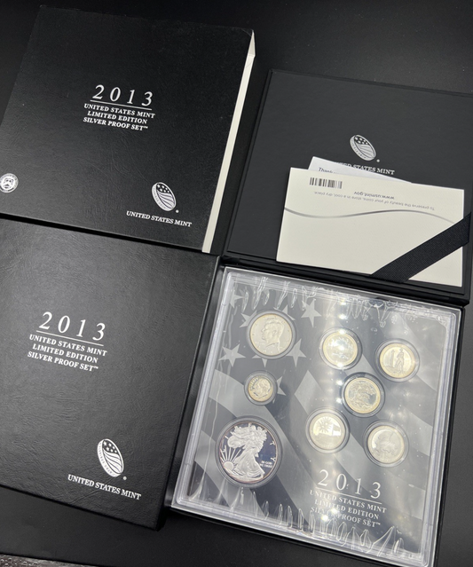 2013 Limited Edition US Silver Proof Set Complete w/ Box COA SK#a