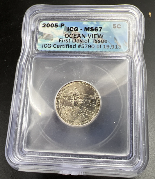 2005 5c Ocean View Westward Journey Nickel Coin ICG MS67 Gem BU