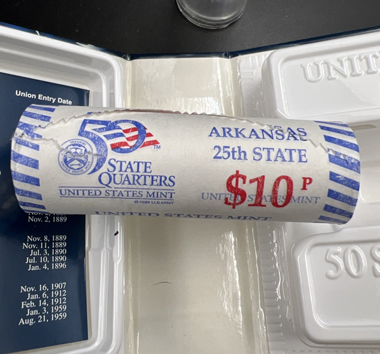 US Mint Certified 2003 D Arkansas State Statehood Quarter Roll BU UNC