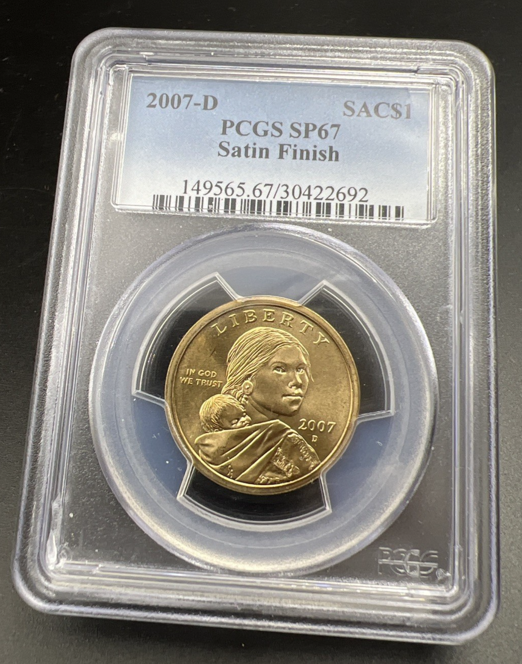 2007 D $1 Sacagawea Native Dollar Coin SP67 PCGS Satin Finish