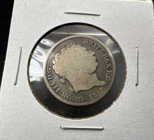 1817 UK United Kingdom 1 Schilling Silver Coin CH AG About Good / G