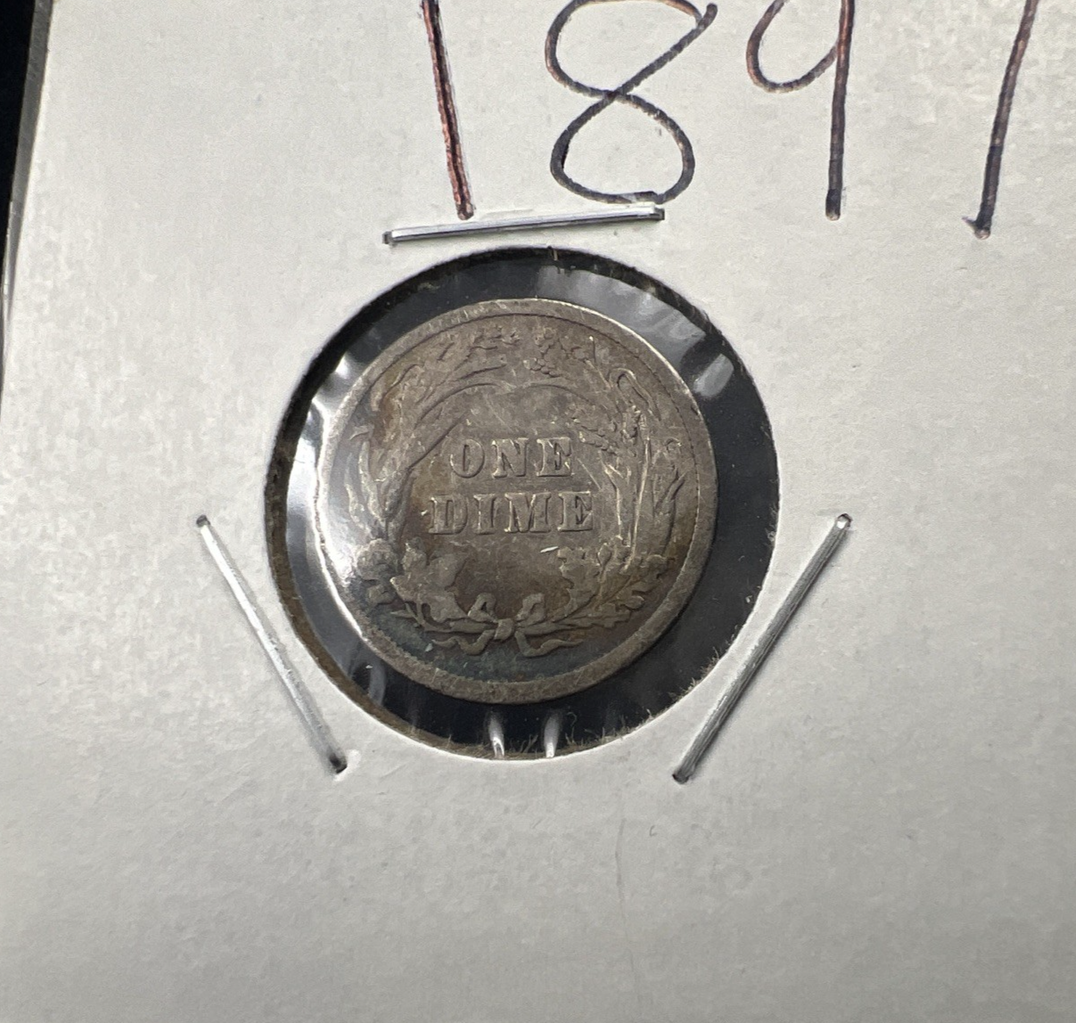 1897 10C Barber Silver Dime Coin VG Very Good Circ SK#a